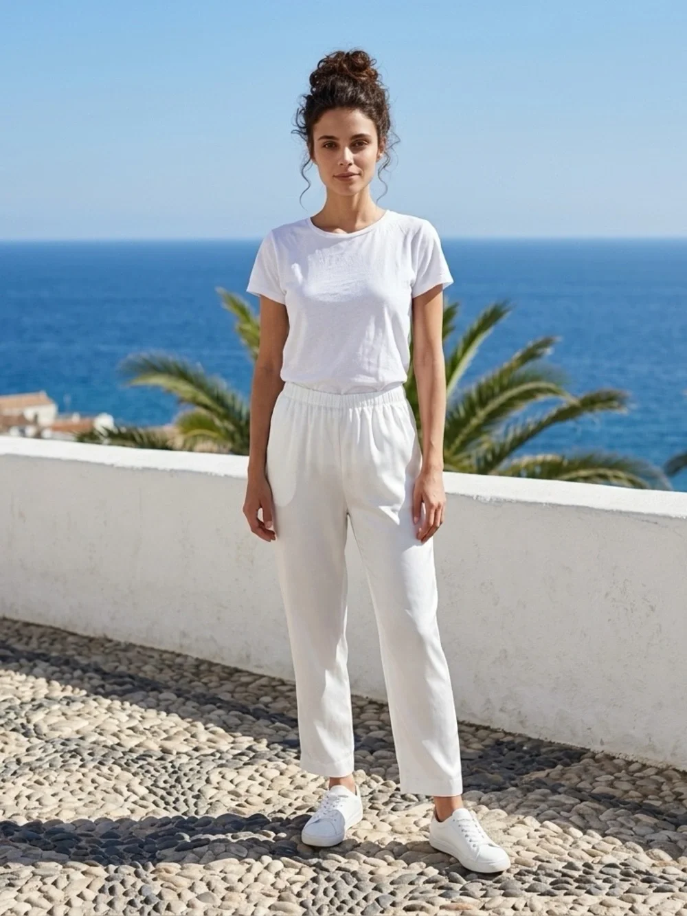 CAROLINE ROSE WOMAN PLUS SIZE WHITE ANKLE CROP ELASTIC PULL ON PANTS SZ 1X NWT - Picture 7 of 10